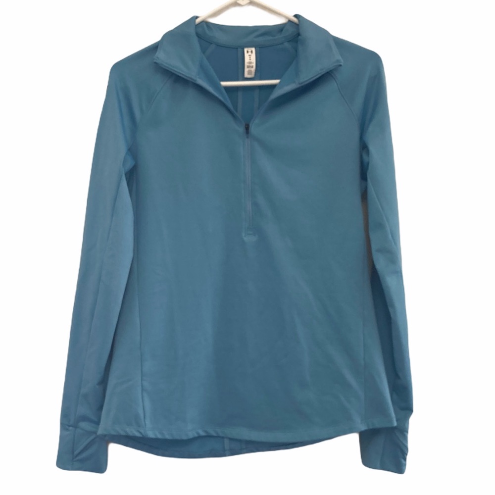 Under Armor 1/2 Zip Log Sleeve Blue Logo